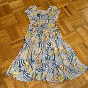 Dot dot smile / Lularoe collab hot air balloon dress, girls 8/10